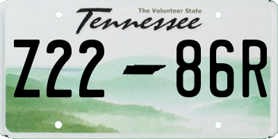 TN license plate Z2286R