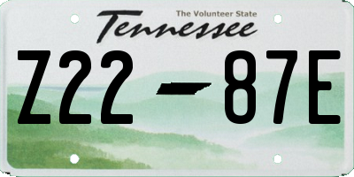 TN license plate Z2287E