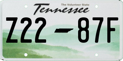 TN license plate Z2287F