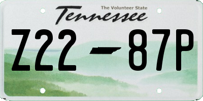 TN license plate Z2287P