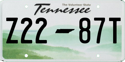 TN license plate Z2287T