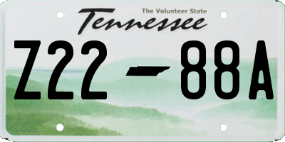 TN license plate Z2288A