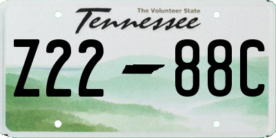 TN license plate Z2288C
