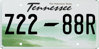 TN license plate Z2288R