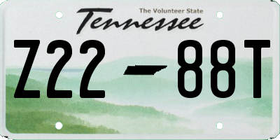 TN license plate Z2288T