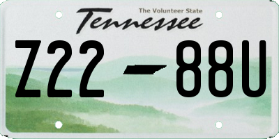 TN license plate Z2288U