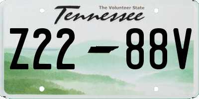 TN license plate Z2288V