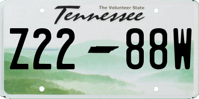TN license plate Z2288W