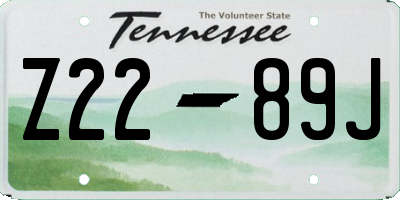 TN license plate Z2289J