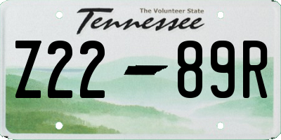 TN license plate Z2289R