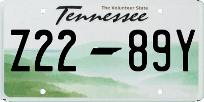 TN license plate Z2289Y