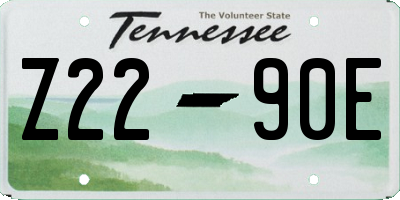 TN license plate Z2290E