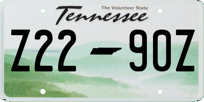 TN license plate Z2290Z