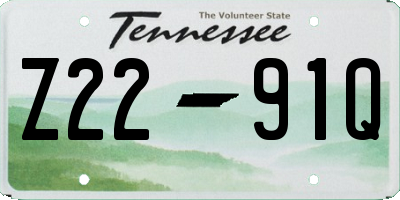 TN license plate Z2291Q