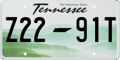 TN license plate Z2291T