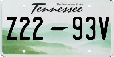 TN license plate Z2293V