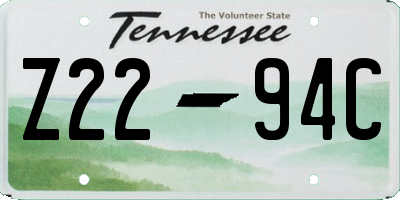 TN license plate Z2294C