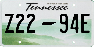 TN license plate Z2294E