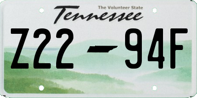 TN license plate Z2294F