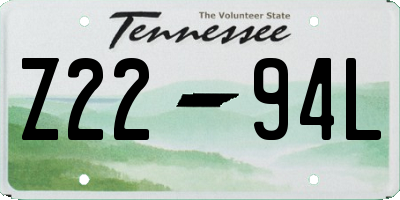 TN license plate Z2294L