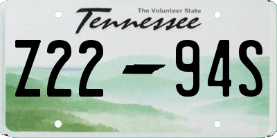 TN license plate Z2294S