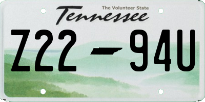TN license plate Z2294U