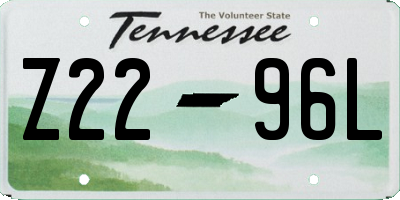 TN license plate Z2296L