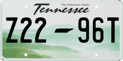 TN license plate Z2296T