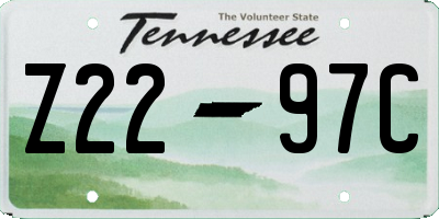 TN license plate Z2297C