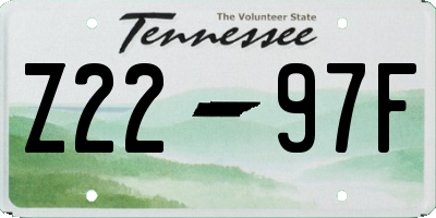 TN license plate Z2297F