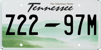TN license plate Z2297M