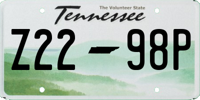 TN license plate Z2298P