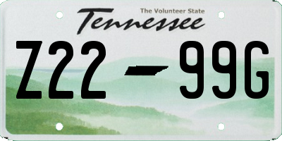 TN license plate Z2299G