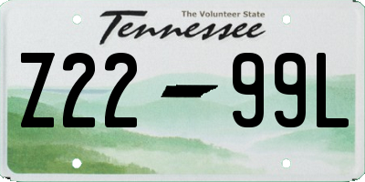 TN license plate Z2299L