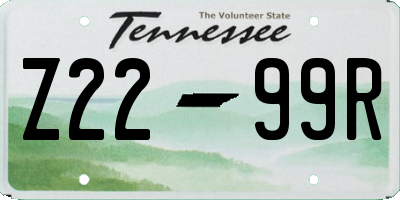 TN license plate Z2299R
