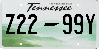 TN license plate Z2299Y