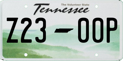 TN license plate Z2300P