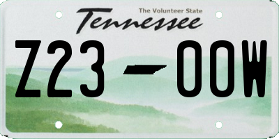 TN license plate Z2300W