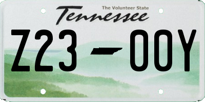 TN license plate Z2300Y