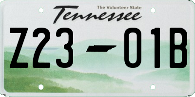 TN license plate Z2301B
