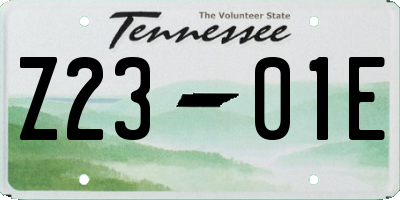 TN license plate Z2301E