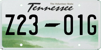 TN license plate Z2301G