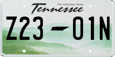 TN license plate Z2301N