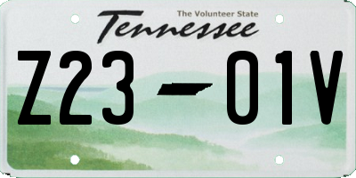 TN license plate Z2301V