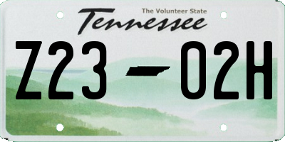 TN license plate Z2302H