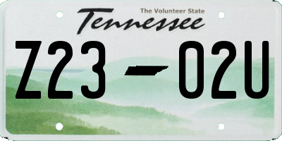 TN license plate Z2302U