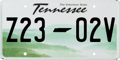 TN license plate Z2302V