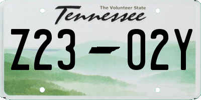 TN license plate Z2302Y