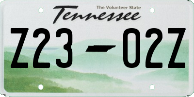 TN license plate Z2302Z