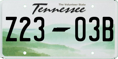 TN license plate Z2303B
